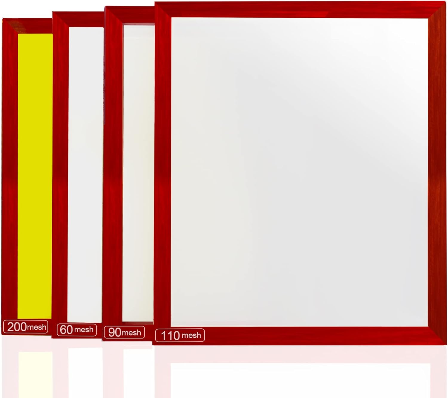 VKOMGH Dry Sift Screen Set,Aluminum Frame Screen, Polyester mesh Screen, 4-Piece Set (20 x 24") inches, mesh Size 60, 90, 110
