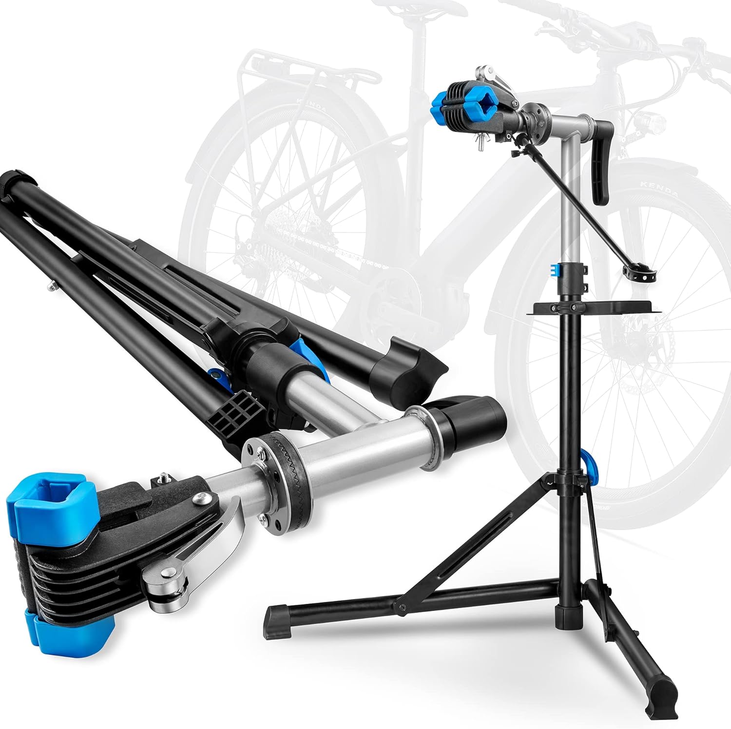 GOEHNER's E Bike Repair Stand Heavy Duty (Max 100 lbs) - Portable Bicycle Repair Stand Mechanics Workstand for Maintenance of Heavy E Bike
