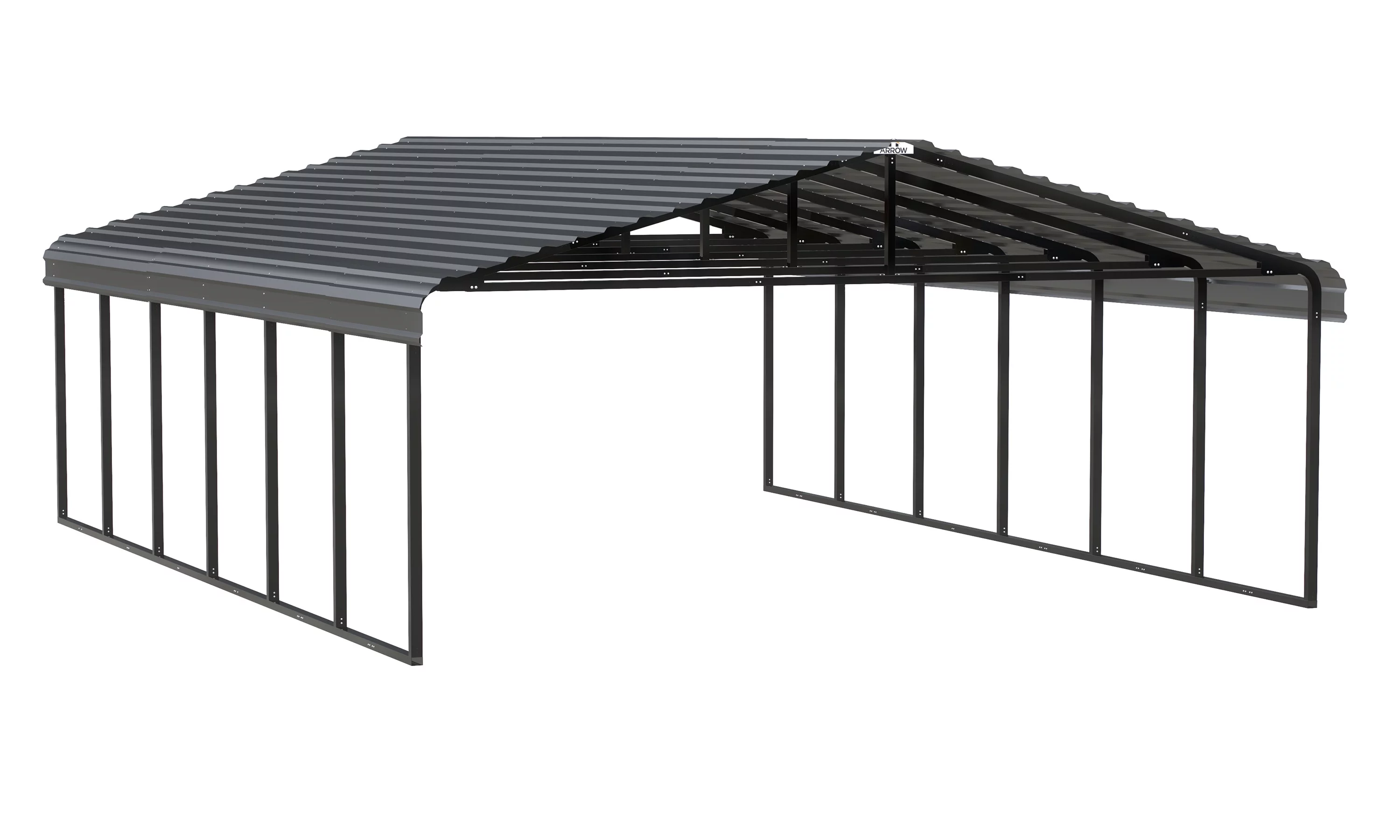Arrow Carport, 20 ft. x 29 ft. x 9 ft. Charcoal