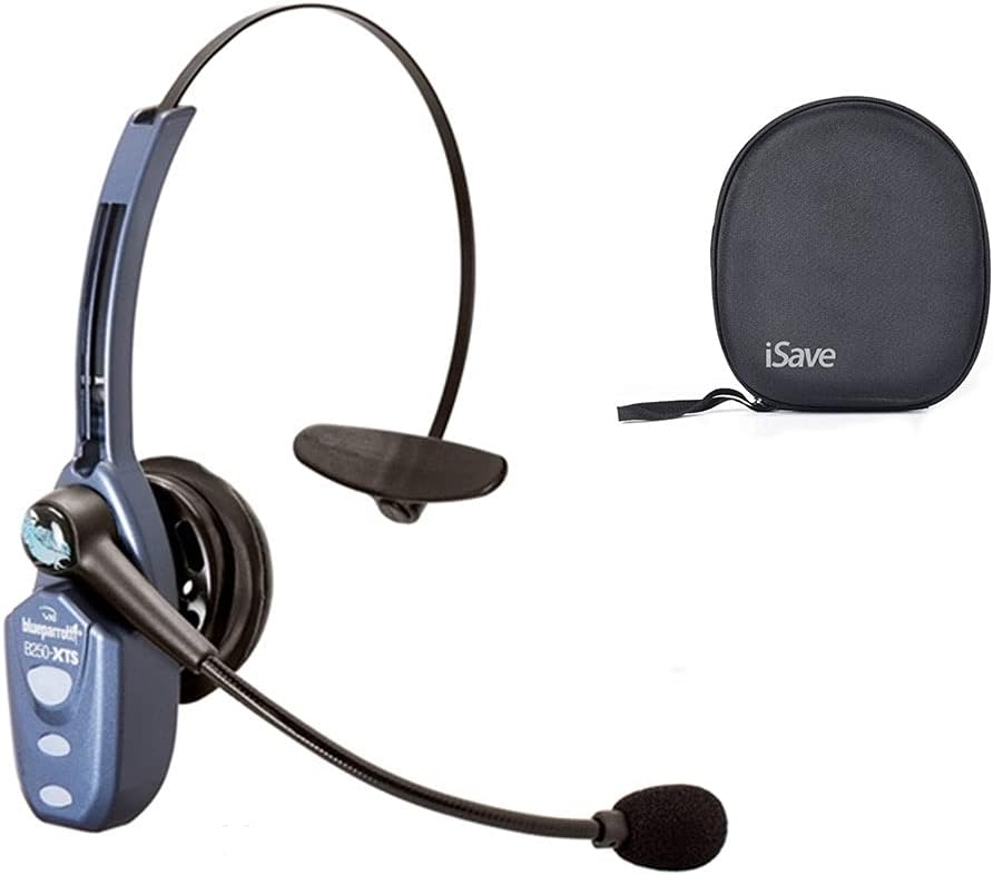 BlueParrott B350-XT BPB-35020 (204260) Noise Cancelling Wireless Bluetooth Headset w/ iSave Protective Carrying Case with 24 Hours of Talk time