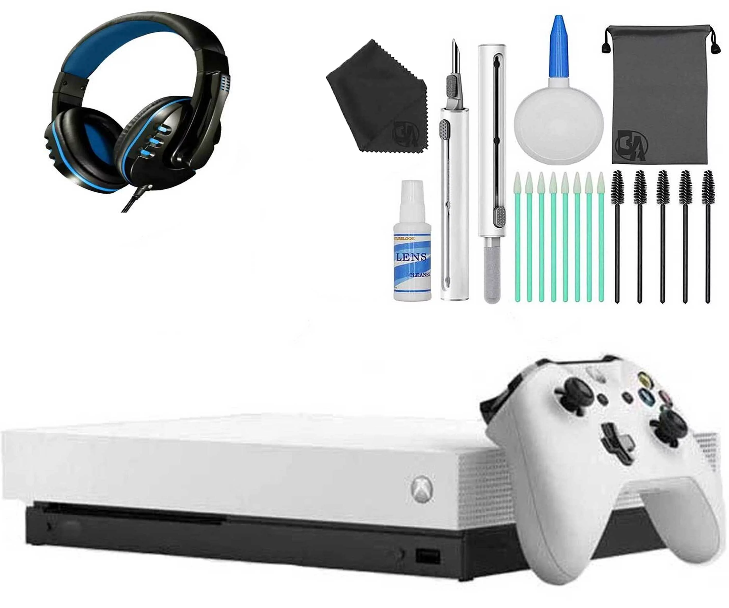 Microsoft Xbox One X 1TB Gaming Console White with Headset Cleaning Kit - Radiant Selections