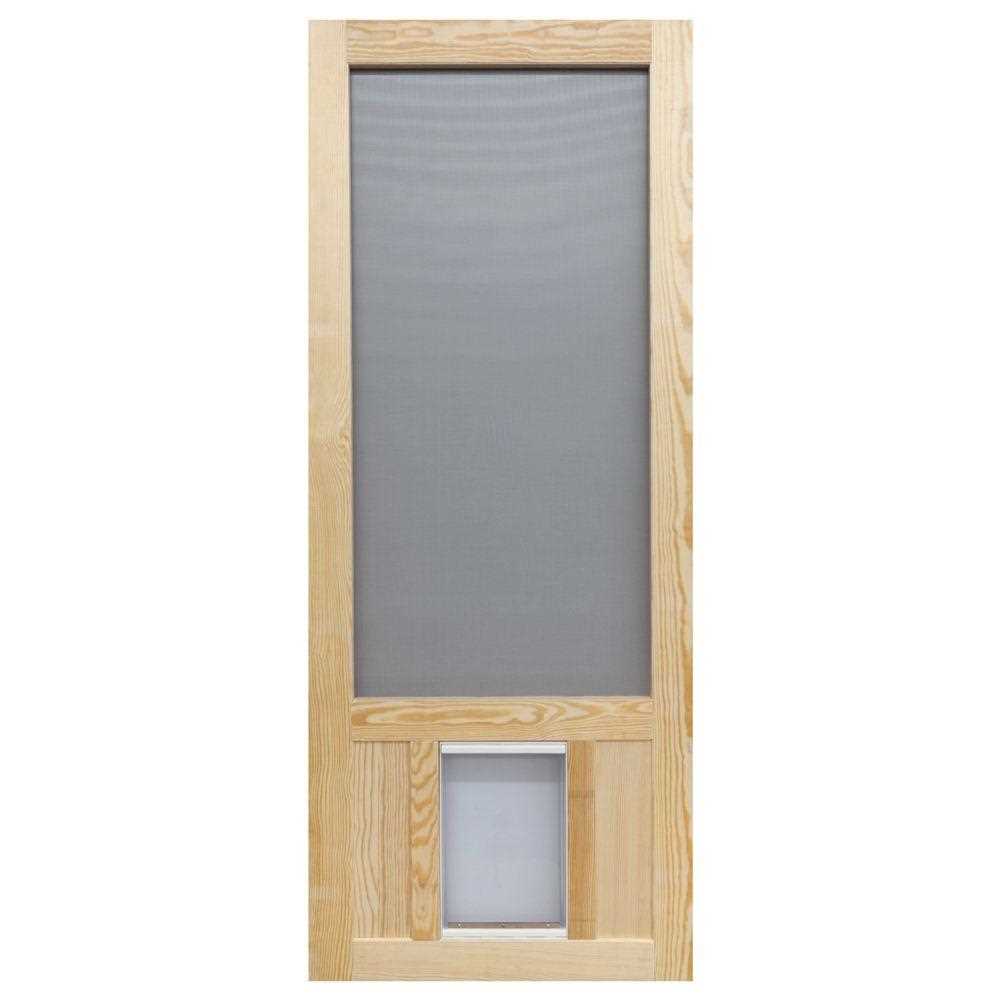 36 in. x 80 in. Chesapeake Series Reversible Wood Screen Door with Extra-Large Pet Flap - Pet Supplies online store