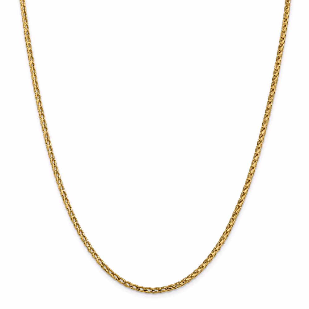 Leslie's Real 14kt Yellow Gold 2.45mm Diamond Cut Open Franco Chain; 24 inch; for Adults and Teens; for Women and Men
