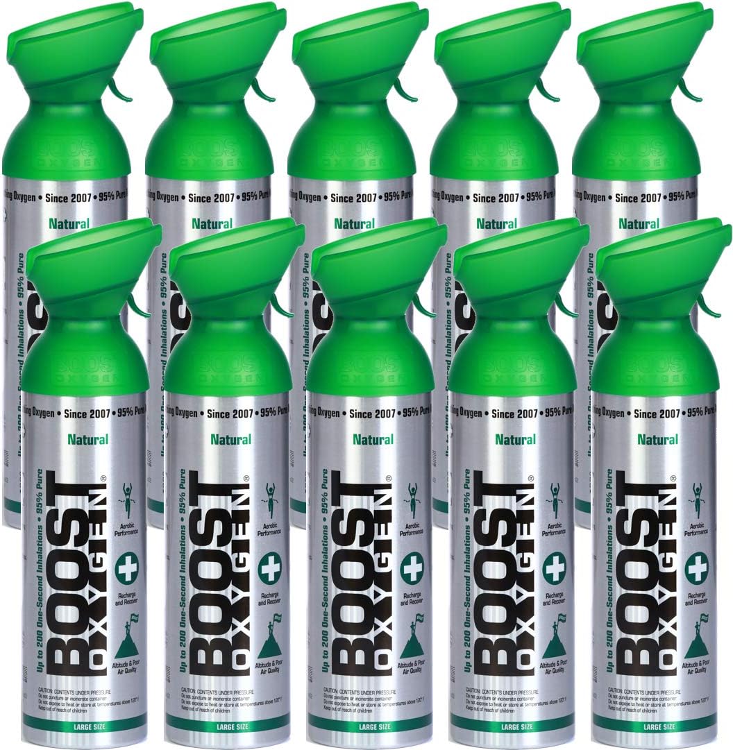 Boost Oxygen Supplemental Oxygen to Go | All-Natural Respiratory Support for Health, Wellness, Performance, Recovery and Altitude, 10 Liter Canister