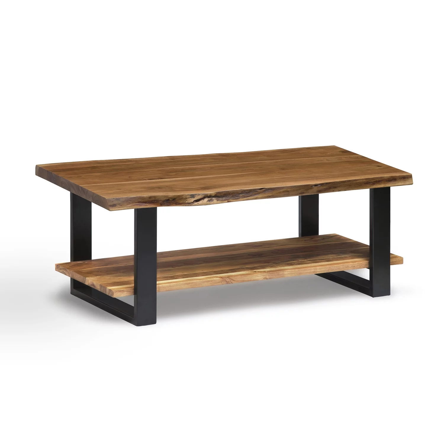 Alpine Natural Live Edge Wood Large Coffee Table