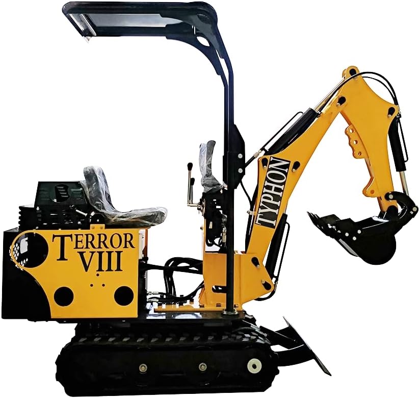 TYPHON Mini Excavator Gas Engine EPA Machine, Crawler Excavator for Construction Works, Suitable for Farms, Roads, Parks, Orchards, Gardens