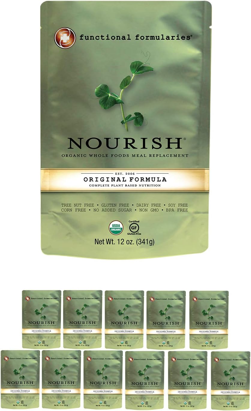 Functional Formularies Nourish Organic Tube Feeding Formula and Nutritional Meal Replacement Supplement, 12 Pack