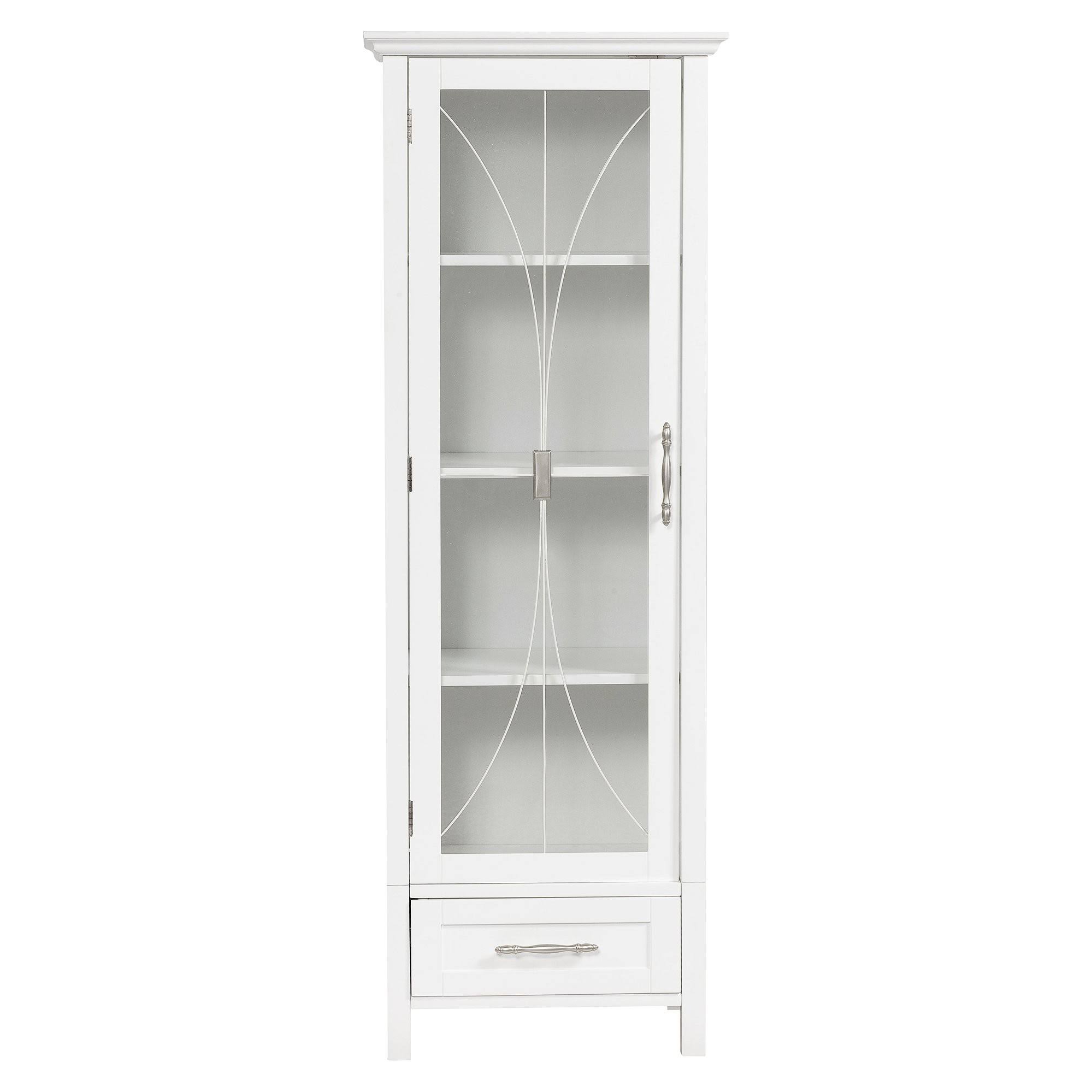 Elegant Home Fashions Delaney 1-Door Linen Cabinet, White