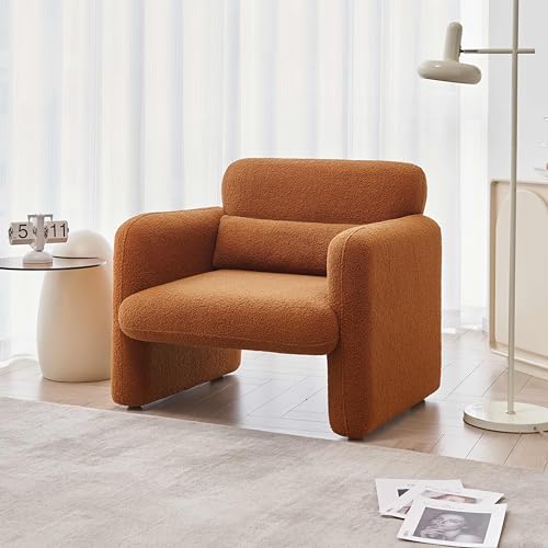 30.7 x 33.5 Modern Accent Chair with Lambskin Sherpa Fabric
