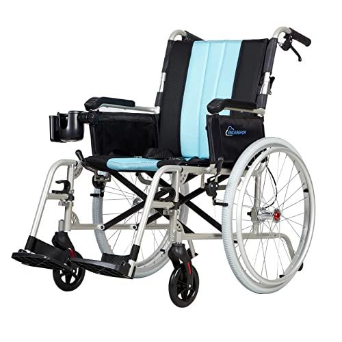 13lbs Ultra Lightweight Wheelchair, 20" Wide Seat Wheelchair for Adults
