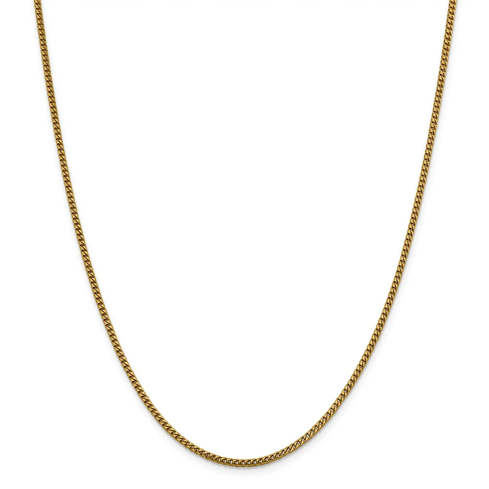 Leslie's Real 14kt Yellow Gold 2mm Franco Chain; 24 inch; Lobster Clasp; for Adults and Teens; for Women and Men