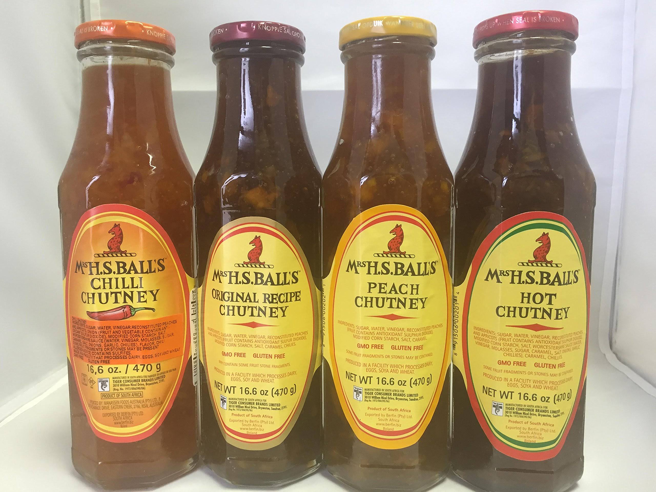 Mrs Balls Variety Sampler Selection of 4 Flavors Originalpeachhotch