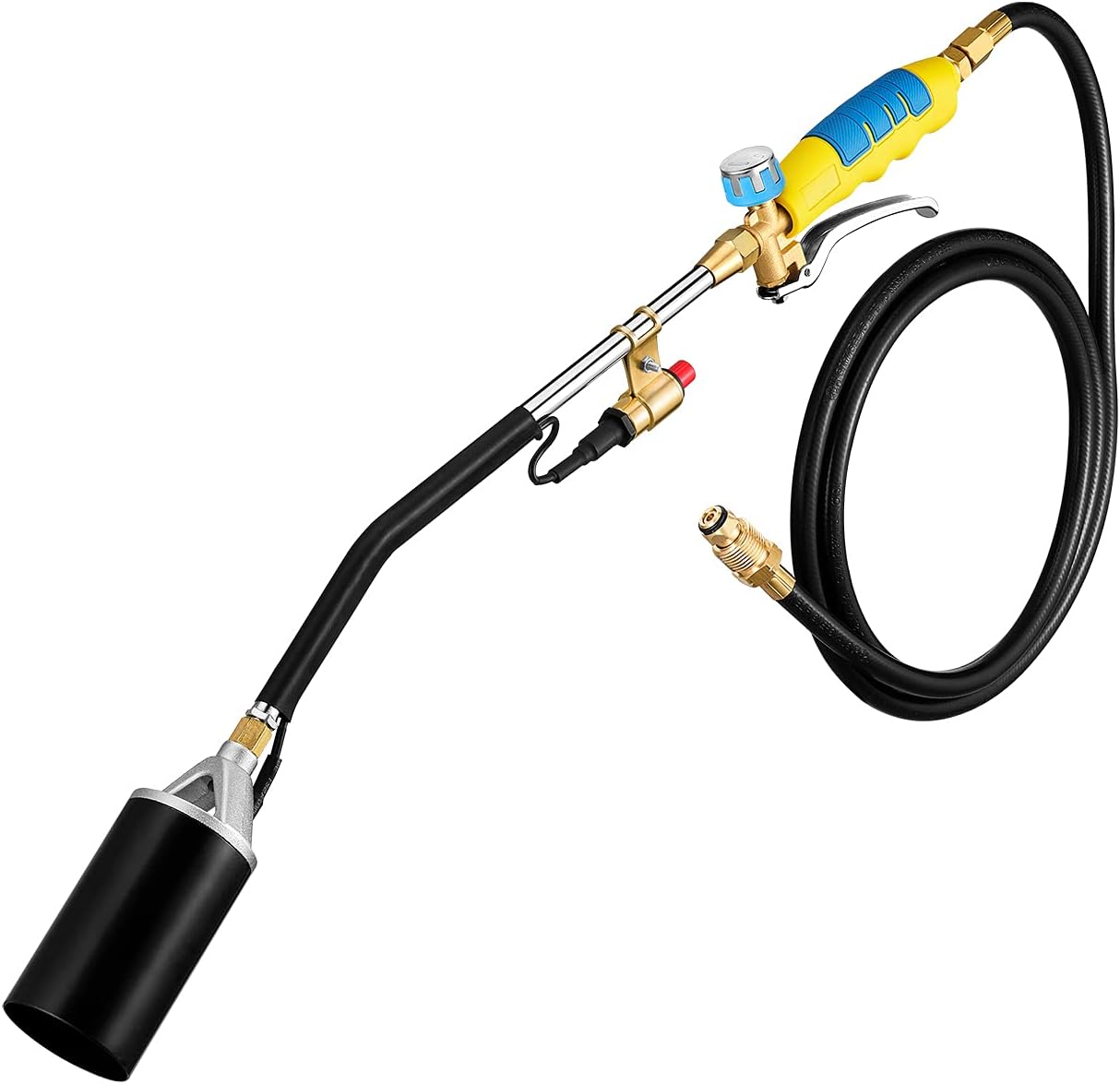 YOUDO Propane Torch Weed Burner, Heavy Duty Flame Thrower 500 BTU with CSA Certificate Extra Long 6FT Hose, Push Button Igniter, Flame Control