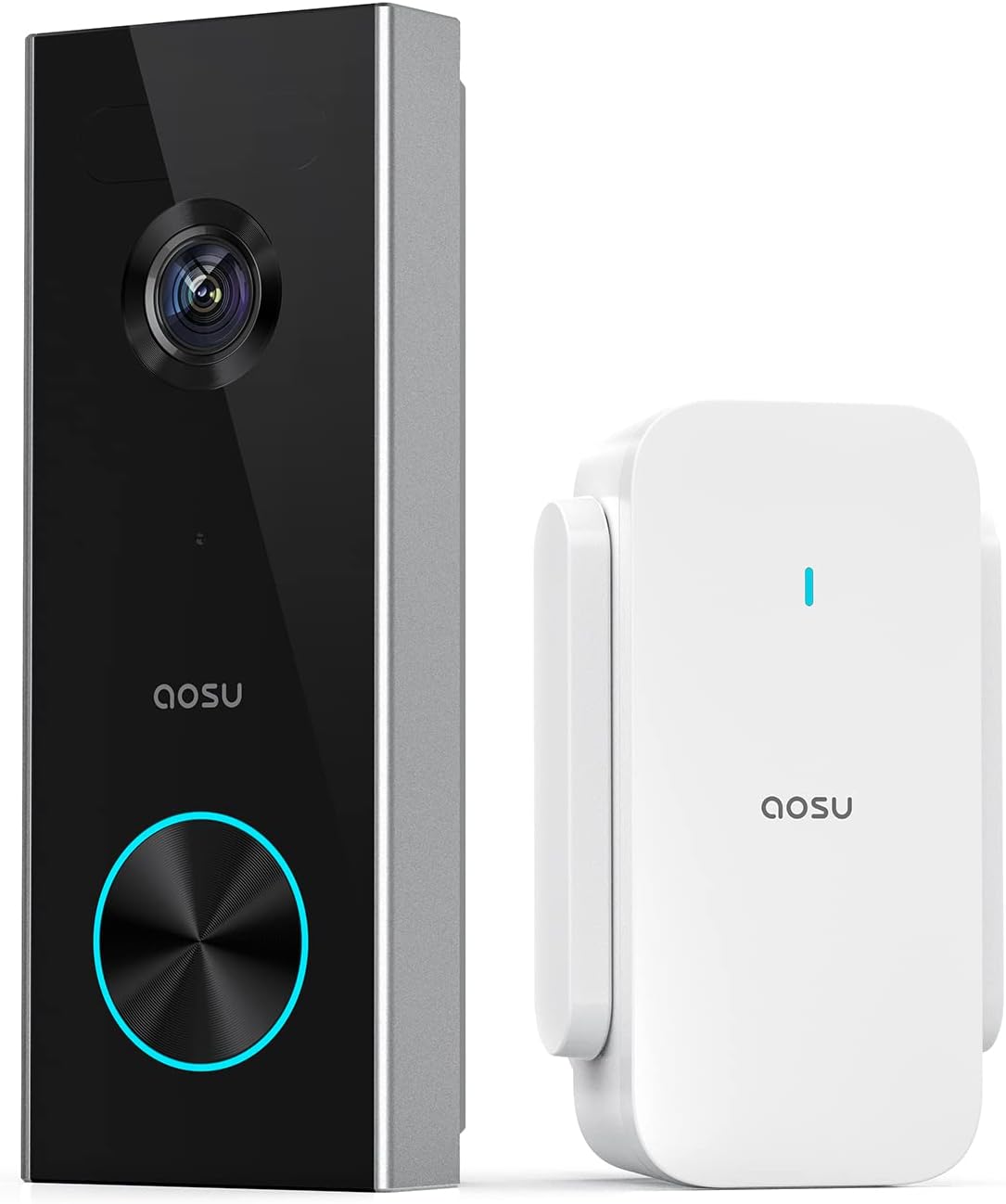 Wireless Doorbell Camera, aosu Battery-Powered Video Doorbell, 2K Resolution, No Monthly Fees, 2.4GHz WiFi, Human Detection, 120-Day Battery Life