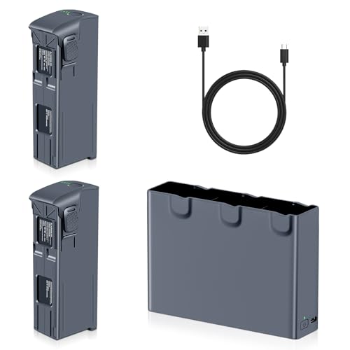 Fantasyo Avata 2 Series Battery 2 Packs 2150mAh and Triple Avata 2 Series Two-Way Charging Hub Kit Compatible with DJI Avata 2 Drone