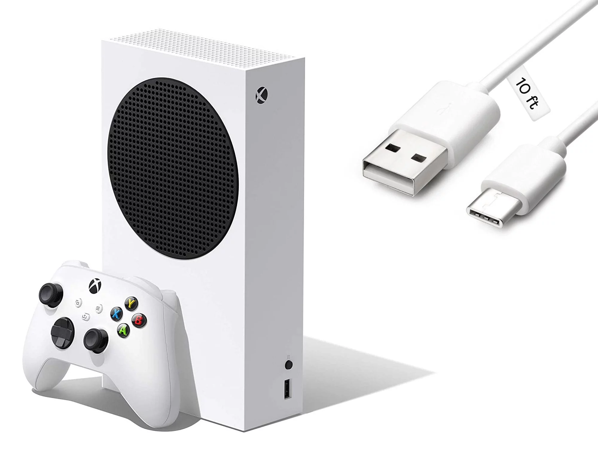 Microsoft Xbox Series S 512GB SSD All-Digital Console with One Wireless Controller, with Mazepoly 10ft USB Type-C Charging Cable
