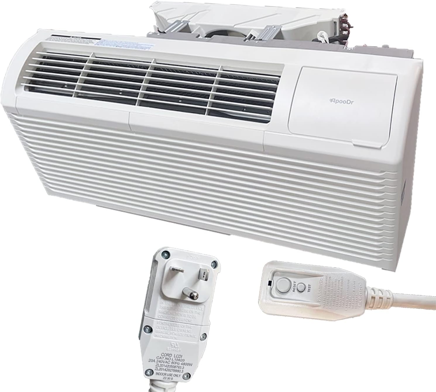 12,000 BTU PTAC Packaged Terminal Air Conditioner With Heat Pump PTHP Unit Heating And Cooling With Electric Cord