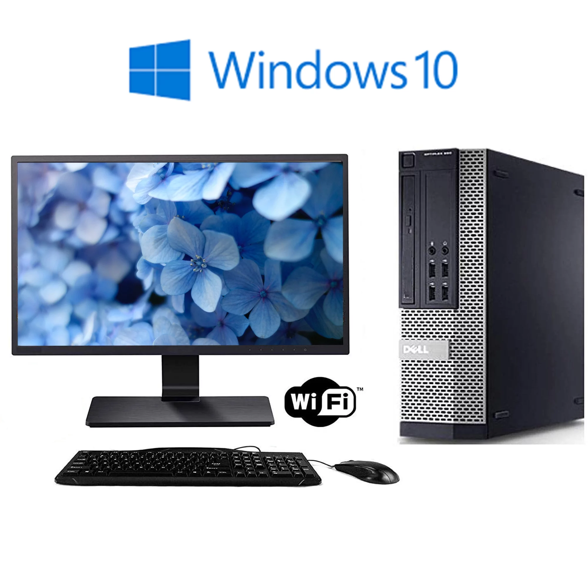 Dell OptiPlex 3020 Desktop Computer Tower i5 Dual Core 3.40 Ghz Computer PC 16GB DDR3 RAM 2TB Hard Drive Wifi DVDRW Windows 11 Pro 64 Bit (Used
