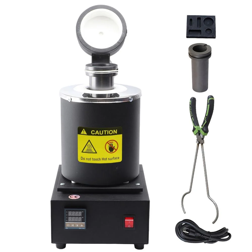 Gold Melting Furnace Electric High-Temperature Fast Casting Furnaces With Fluted Graphite Crucible Portable Accurate Smelting Furnace For Silver
