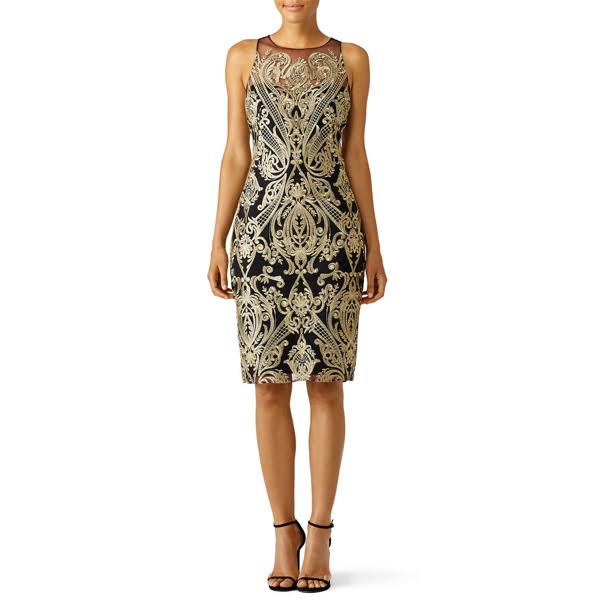 Marchesa Notte - Golden Fiore Sheath