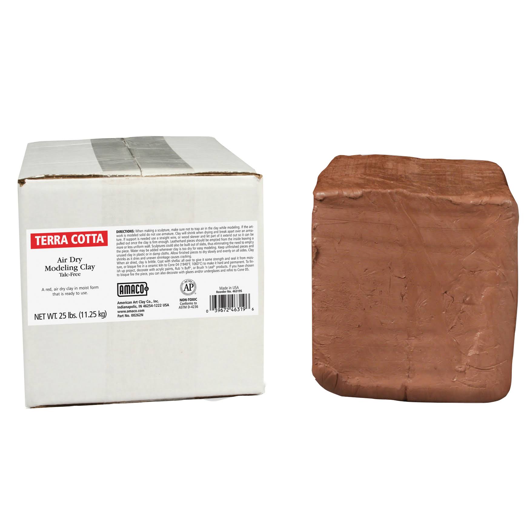 Amaco Air Dry Clay - Terra Cotta 25 lb. - Megean