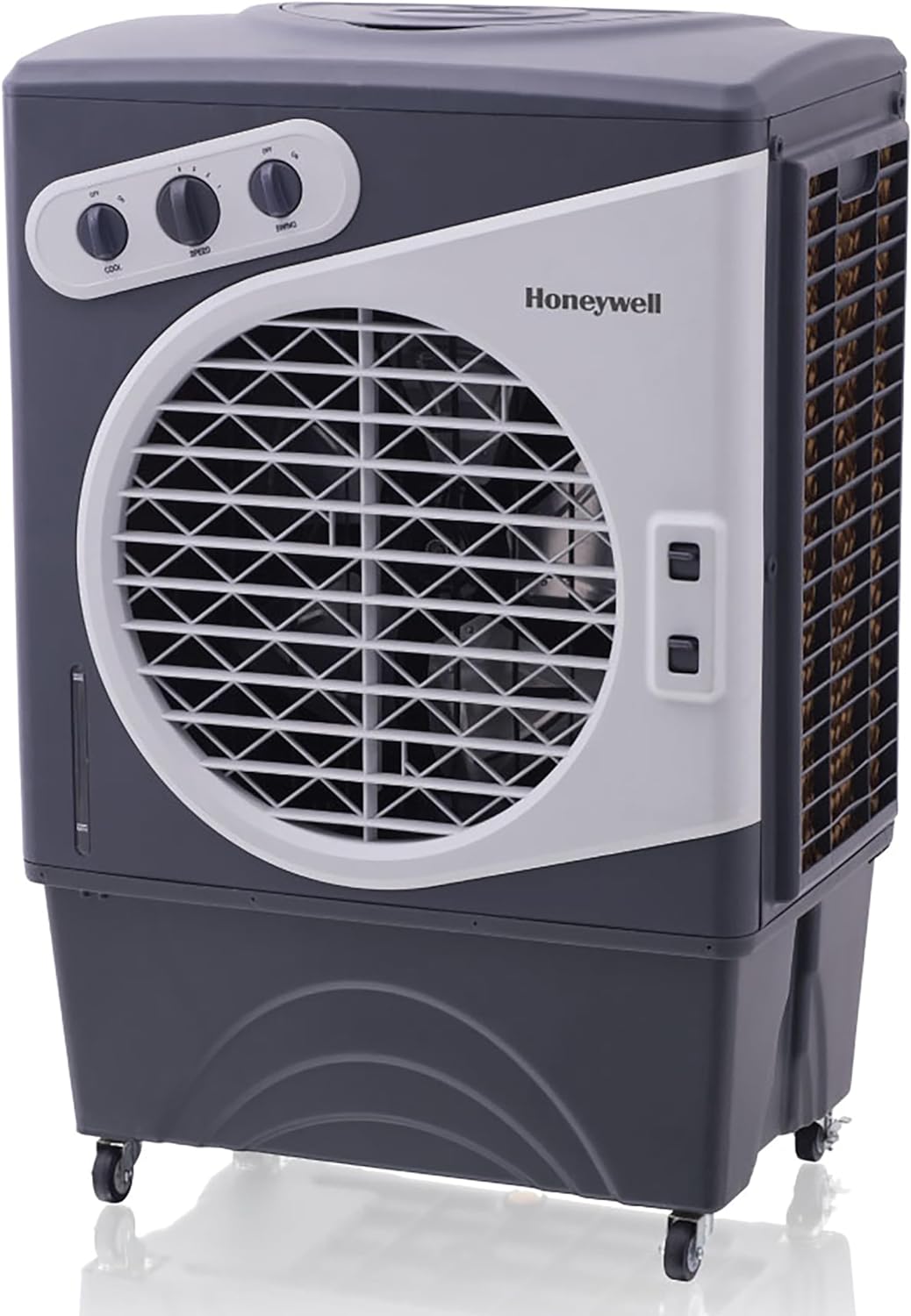 Honeywell CO60PM 2471 CFM Indoor/Outdoor Evaporative Air Cooler (Swamp Cooler) with Mechanical Controls in Gray/White