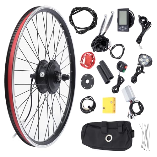 36V 350W Electric Bike Conversion Kit 26" Front Wheel E-Bike Motor Hub Motor Set 5 Speed Adjustable 35 Km/H Electric Bicycle Kit with LCD Display