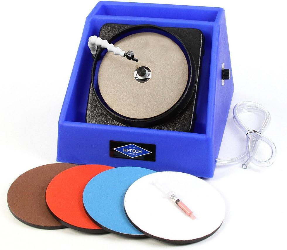 Hi-Tech Diamond 8" Slant Cabber | Lapidary Rock Mineral Grinding Polishing Machine | Includes Accessory Kit