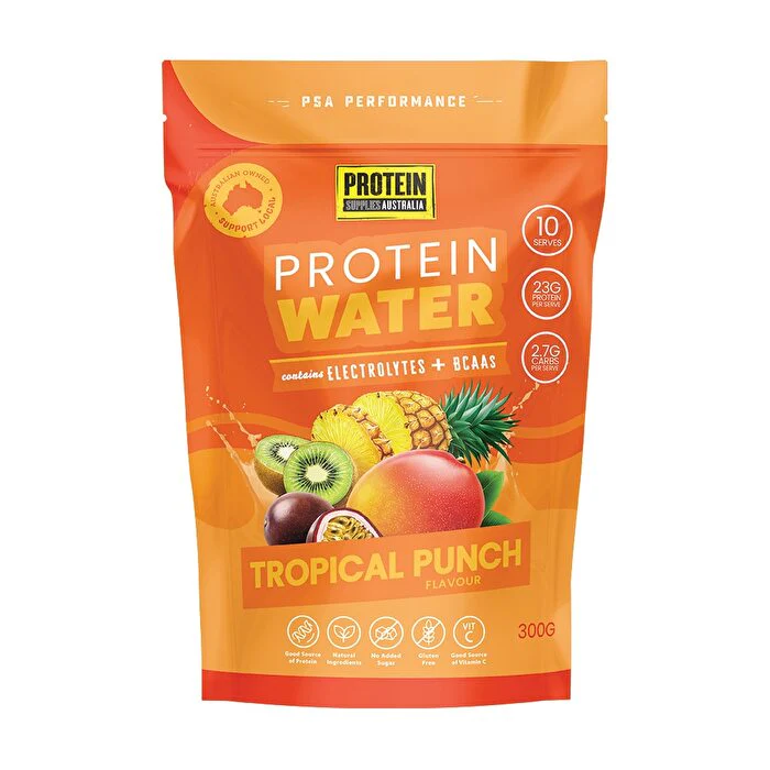 Protein Supplies Australia Protein Water (contains Electrolytes + BCAAs) Tropical Punch 300g