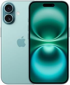 Apple iPhone 16 128 GB: 5G Mobile phone with Apple Intelligence, Camera Control, A18 Chip and a Big Boost in Battery Life. Works with AirPods; Teal