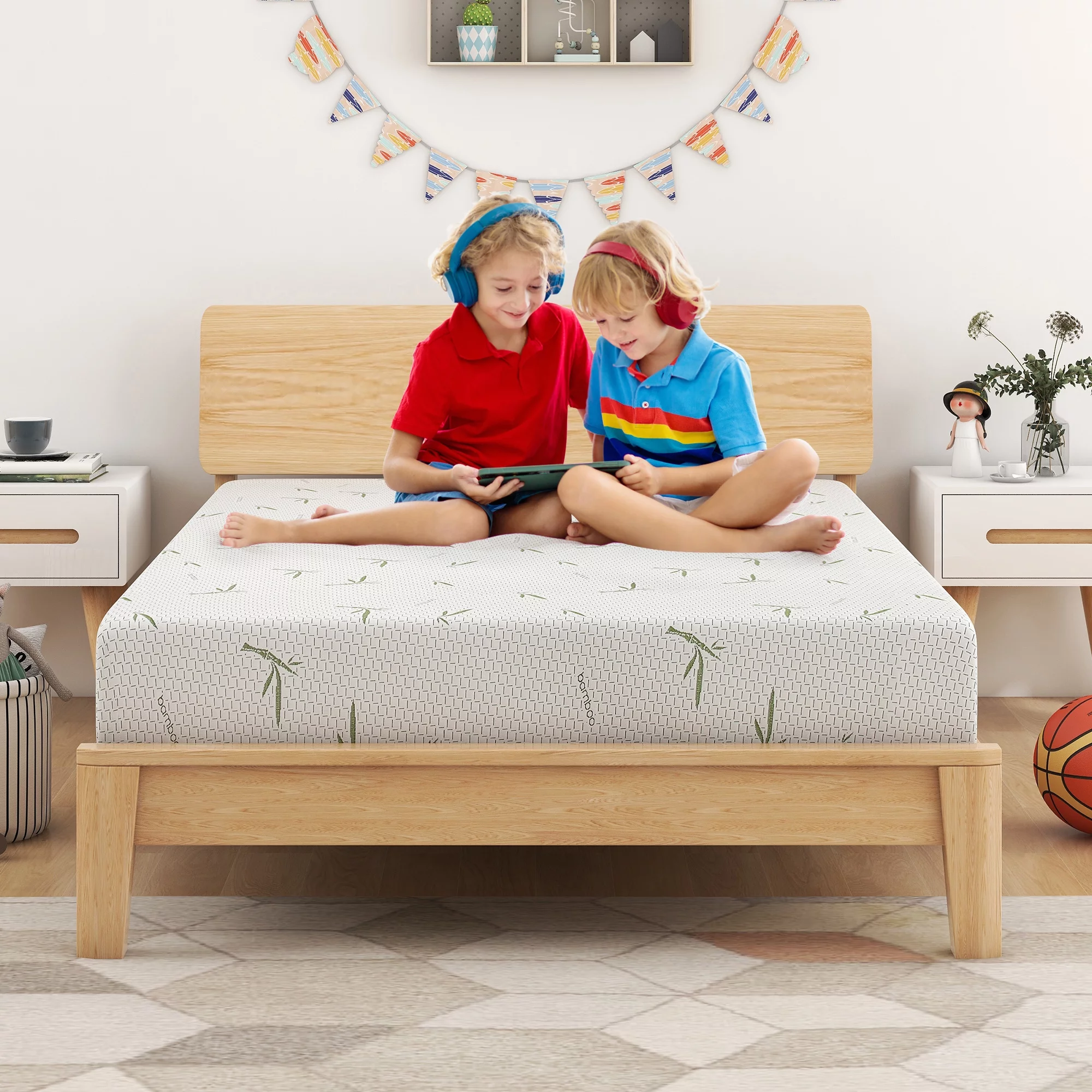 Full Mattress, 8 inch Memory Foam Mattress Bed in a box, with Green Tea Cooling Gel, Medium, Made in USA - Radiant Selections