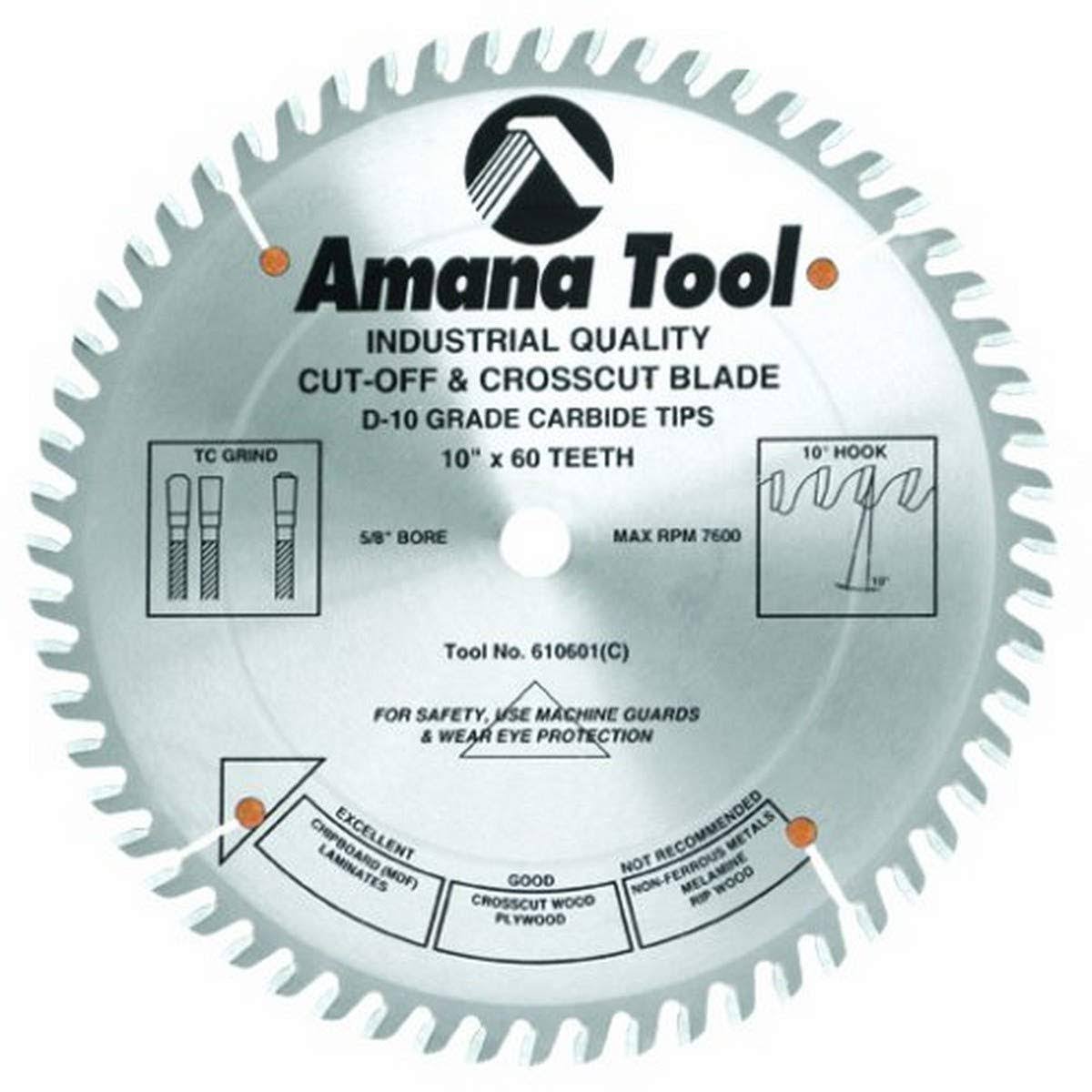 Amana 610601 Carbide Tipped General Purpose 10x22 D x 60T TCG, 10