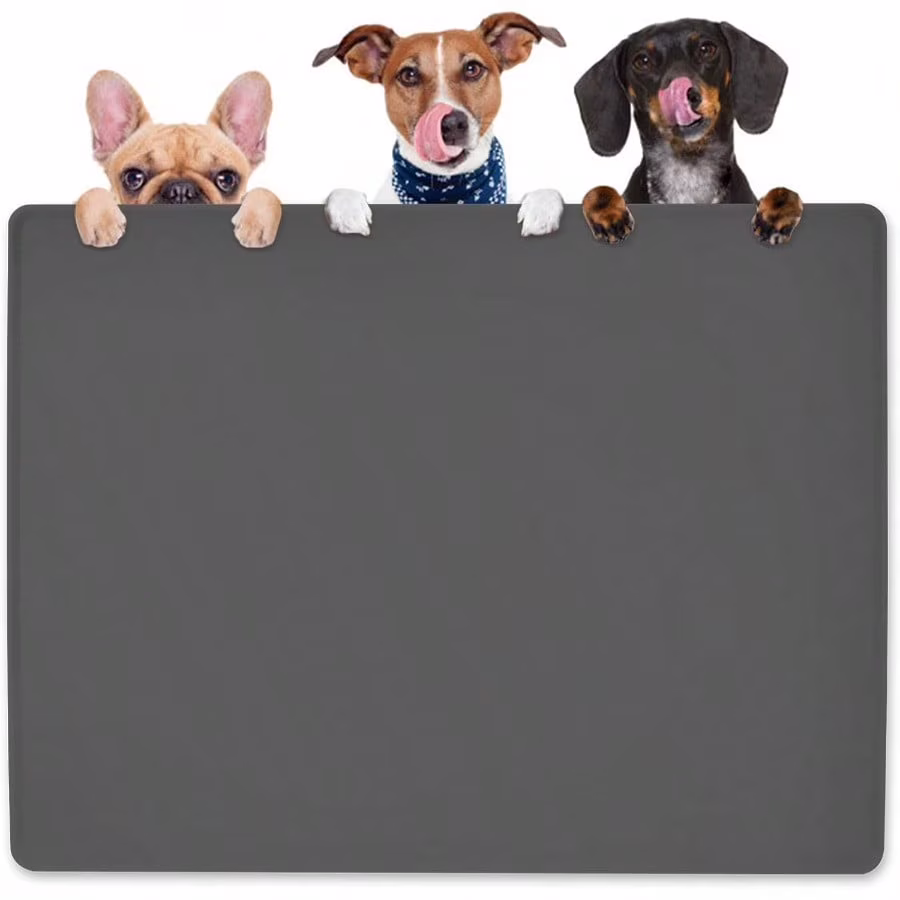Dog Water Mat 39.4*29.5in Silicone Dog Mat For Food And Water Extra Large Pet Feeding Mat For Floors Waterproof Pet Feeding Mat Prevent Water Food