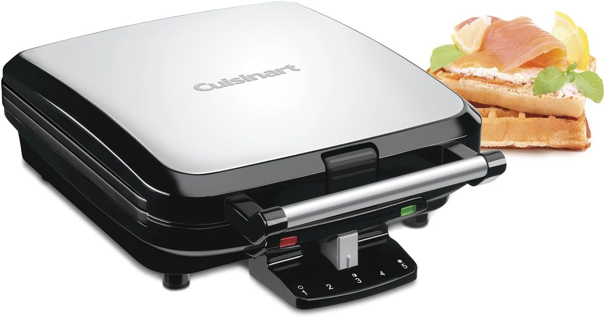 CUISINART 4-Slice Belgian Waffle Maker, Stainless Steel, Silver - WAF-150C