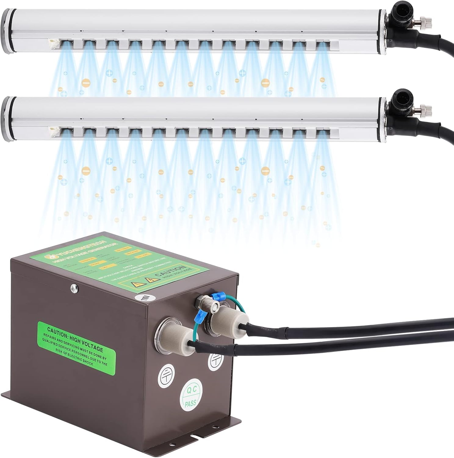 YUCHENGTECH Ionizing Air Bar Anti Static Ionizing Bar 20cm Static Eliminator Rod Anti Static Rod Ionizing Air Rod + 7KV High Voltage Generator 110V