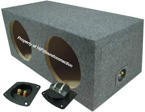 Car Audio Dual 10" Sealed Subwoofer Rear Angle Sub Box Enclosure 3/4" MDF Wood