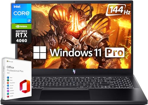 acer 2024 Newest Nitro V 15 Gaming Laptop, 15.6" 144Hz FHD IPS Display, Intel 10-Core i7-13620H, NVIDIA GeForce RTX 4060, 32GB DDR5 RAM, 1TB SSD