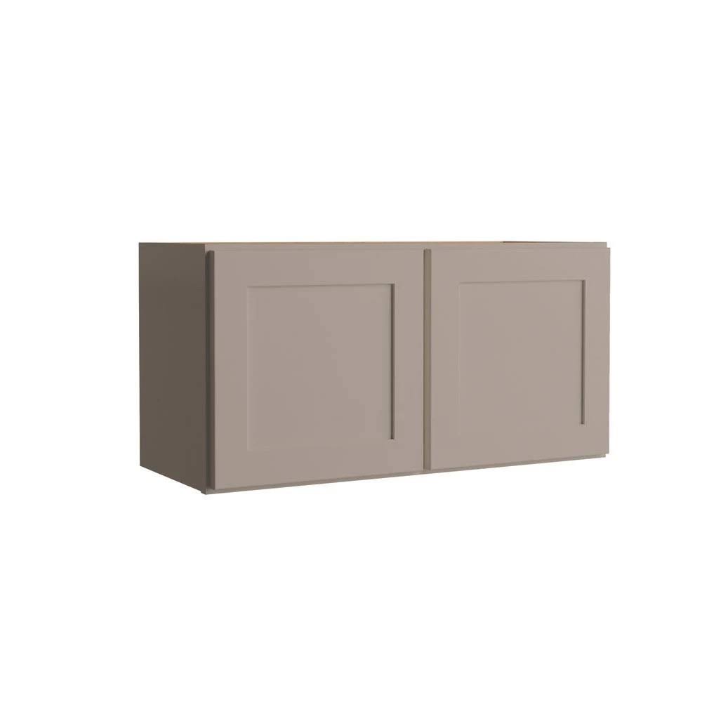 Hampton Bay Courtland Sterling Gray Finish Laminate Shaker Stock Assembled Wall Kitchen Cabinet 30 in. x 15 in. x 12 in.