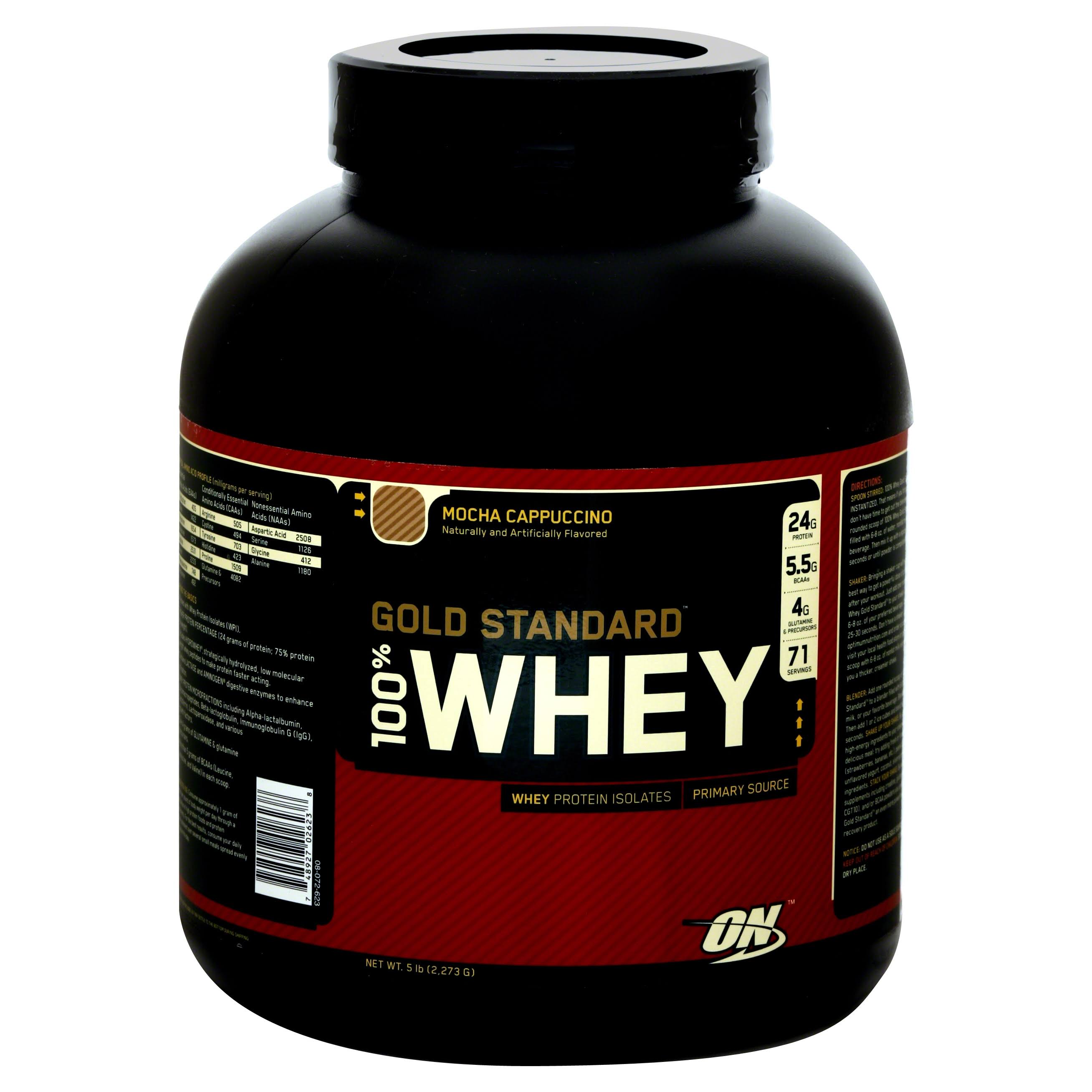 Optimum Nutrition 100% Whey Gold Standard, Mocha Cappuccino - 5 lb tub