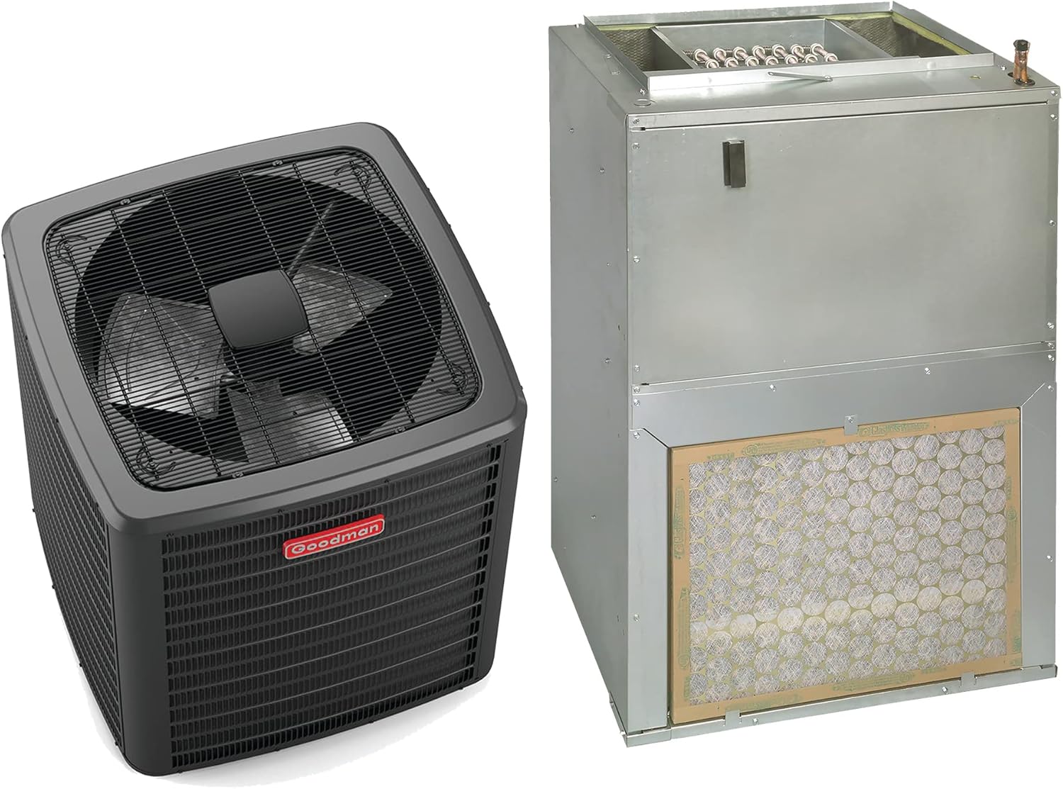 Goodman 2.5 Ton 14.3 SEER2 Front Return Heat Pump System (8Kw Heat) - Free Thermostat Included - GSZH503010-AWST30LU1408