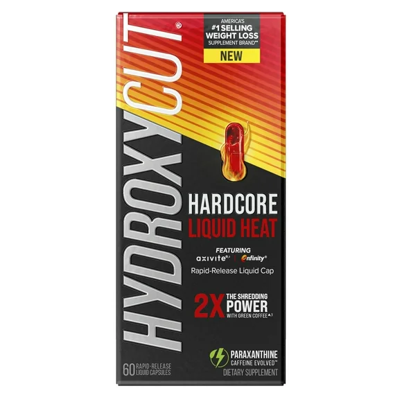 Hydroxycut Hardcore Liquid Heat Weight Loss Pills, Rapid-Release, 60 Ct - Kansas Nuitrition - HNZSDS