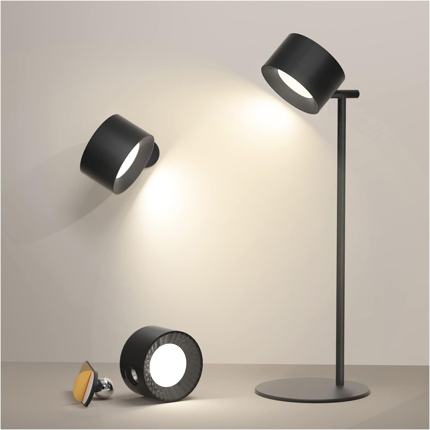 LED Desk Lamp, AKSDA Dimmable Eye-Protecting Table Lamp with 3 Lighting Modes, 3 Brightness Levels, Large Capacity Rechargeable Battery