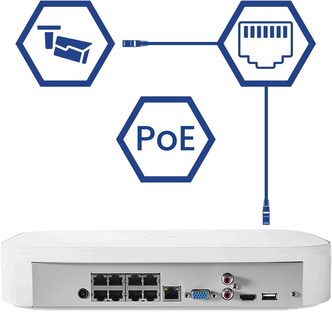 Lorex 4K Ultra HD 8-Channel Fusion Series NVR System with 4 Smart Deterrence 4K (8MP) IP Cameras, 150FT Night Vision and 2TB Hard Drive