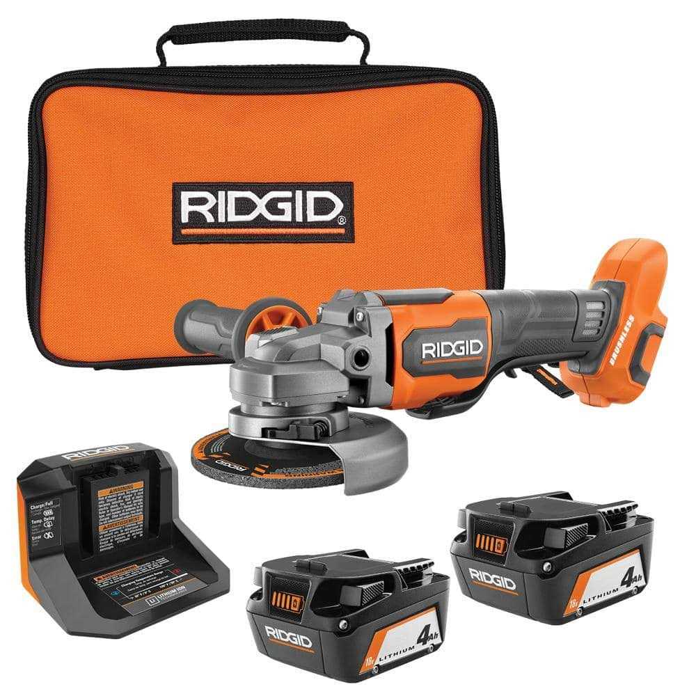 RIDGID 18V Brushless Cordless 4-1/2 in. Angle Grinder Kit with 4.0 Ah Battery and Charger - Shop Hardware Tools Online Store