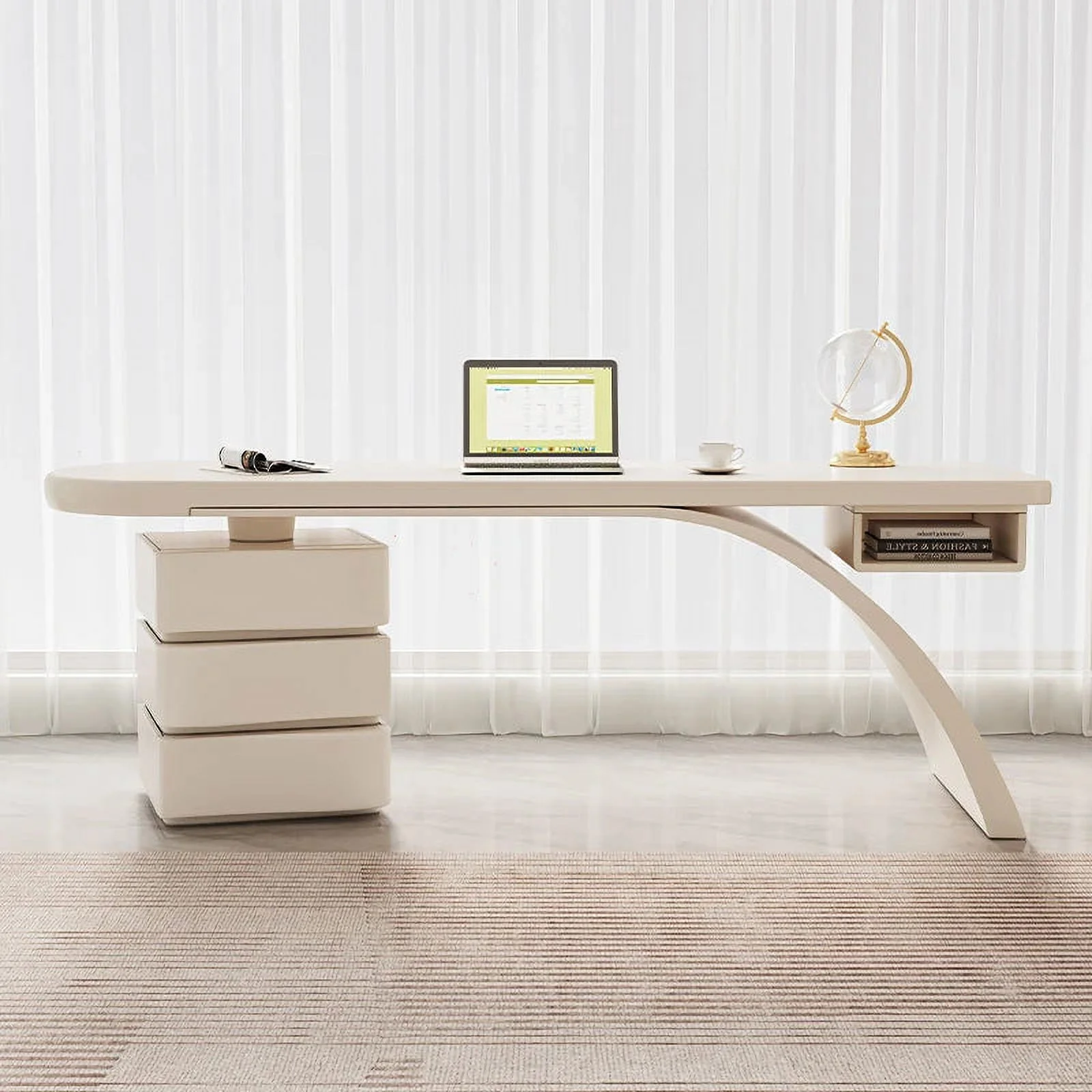French Cream Style Desk Home Designers Light Luxury Modern Furniture Simple Writing Women Solid Wood Internet Famous Office Desk