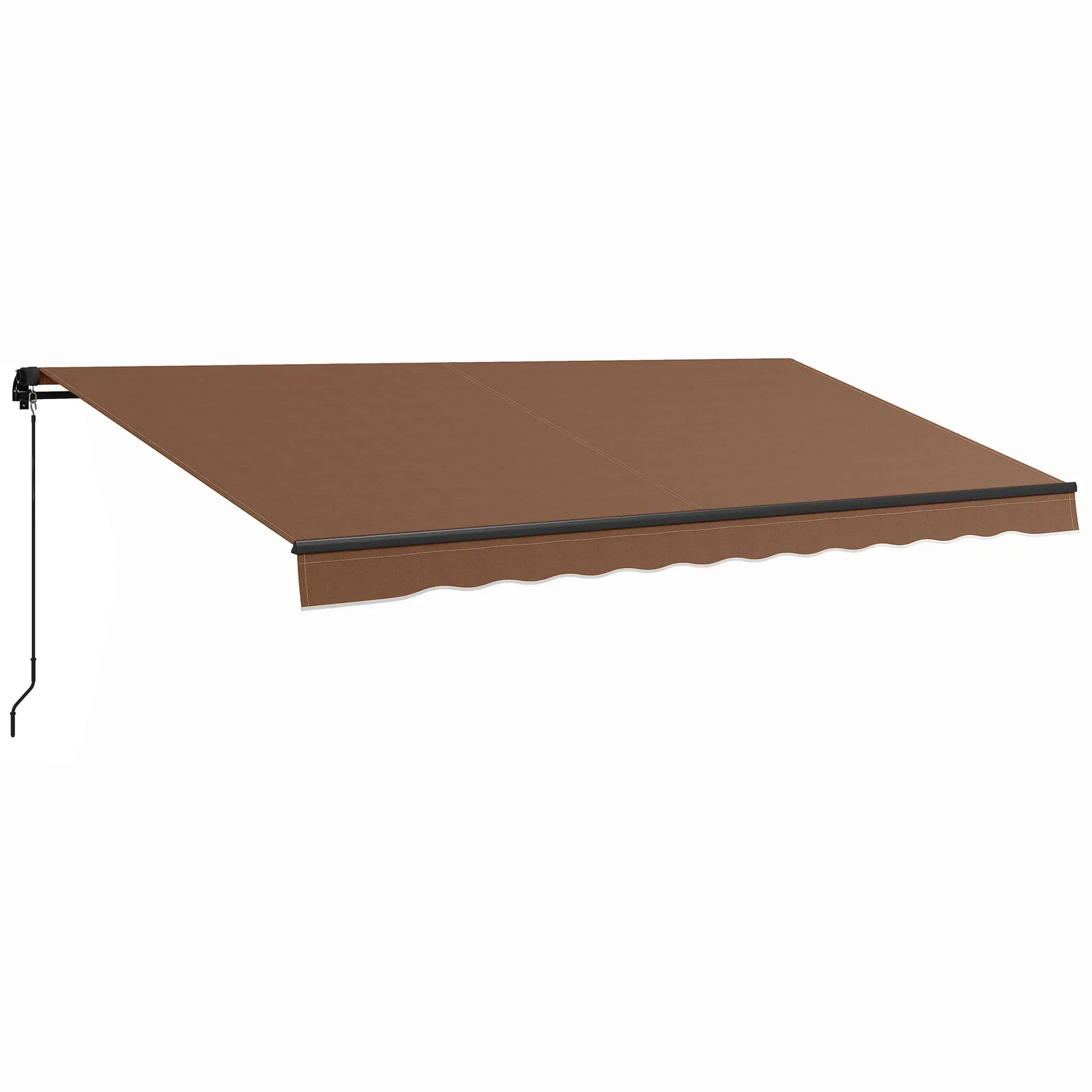 Outsunny 16 ft x 10 ft Retractable Sunshade Awning, UV-Resistant 280GSM Canopy, Brown