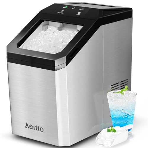 Aeitto Nugget Ice Maker Countertop, 55lbs/Day, Rapid Ice Release in 5 Mins, Large Capacity Chewable Ice Maker
