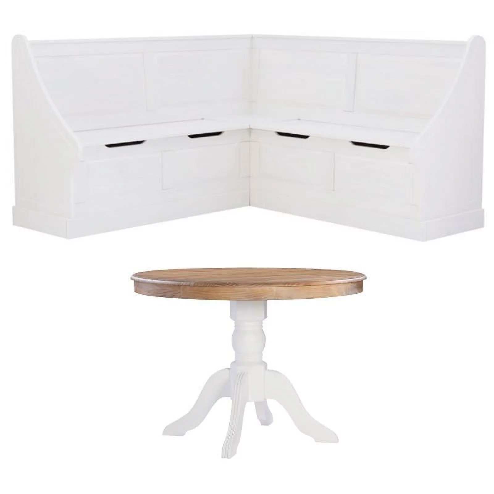 Home Square Furniture 2-Piece Set with Corner Breakfast Nook & Dining Table