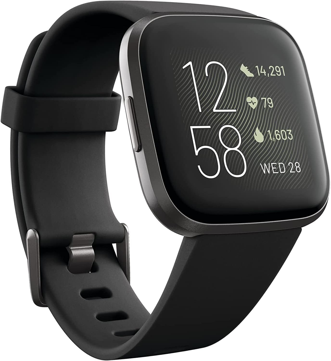 Fitbit Versa 2 Health & Fitness Smartwatch with Heart Rate, Music, Alexa Built-in, Sleep & Swim Tracking, Black/Carbon