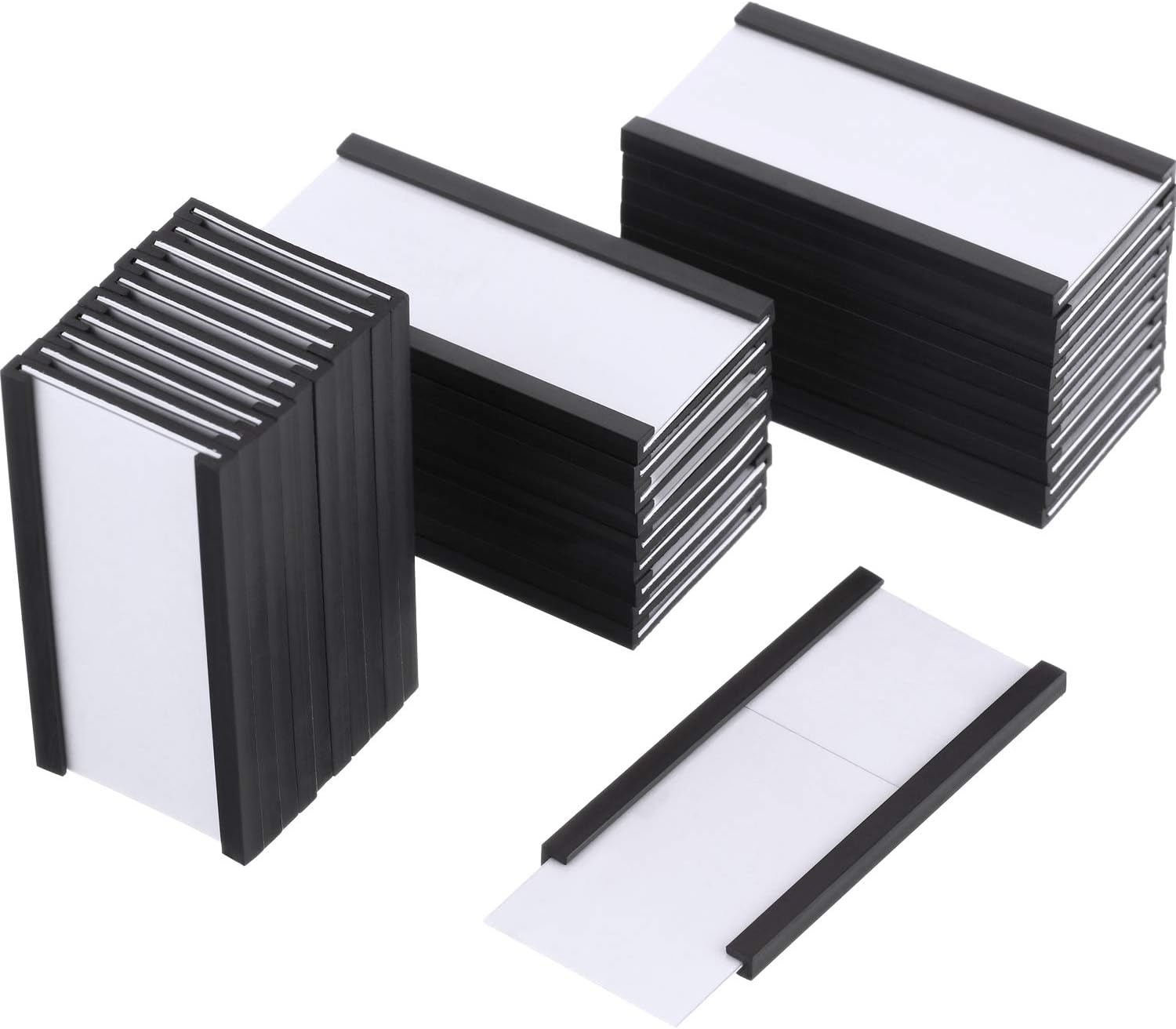 Magnetic Label Holders Labels with Magnets Magnetic Data Cardholders with Protective Films Replacement Strips for Shelf Bin (2 x 1 Inch, 30)